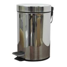 BASURERO C/PEDAL METAL 5L ACERO INOX