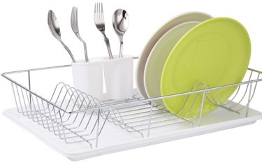 Escurridor platos metal c/bandeja 48x31x10