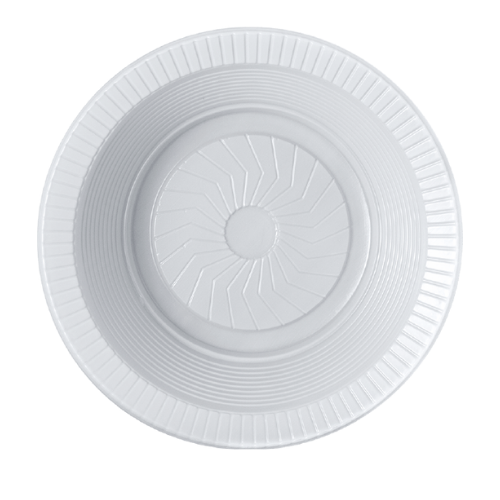 PLATO HONDO DESCARTABLE DE 15cm BLANCO PS (10 UN)
