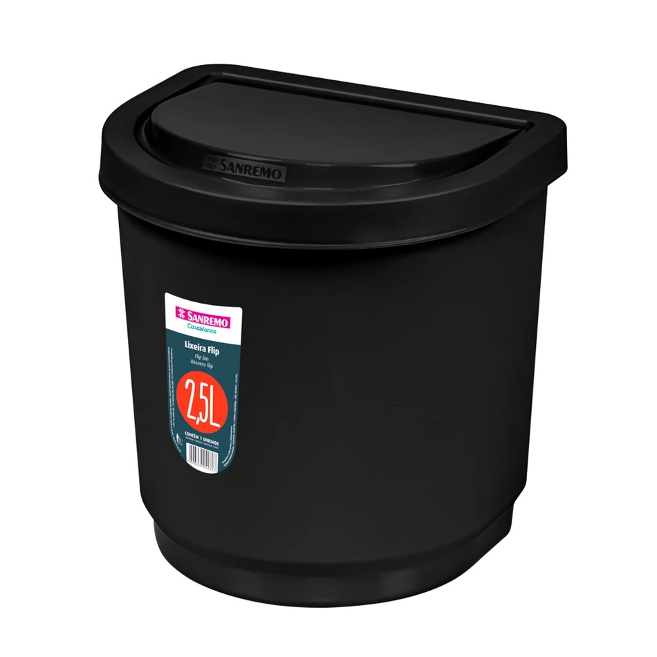 BASURERO 2,5lts DE MESADA NEGRO
