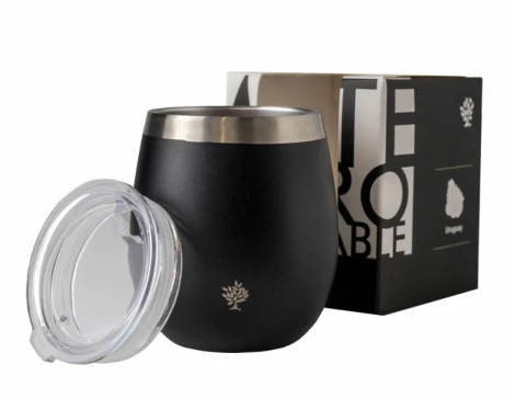 Mate acero c/tapa negro