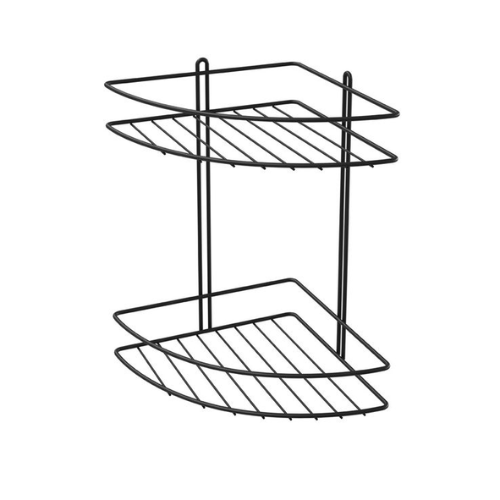 ESTANTE ESQUINERO DOBLE PARA BAÑO 27 X 20,5 X 29,5 CM - NEGRO