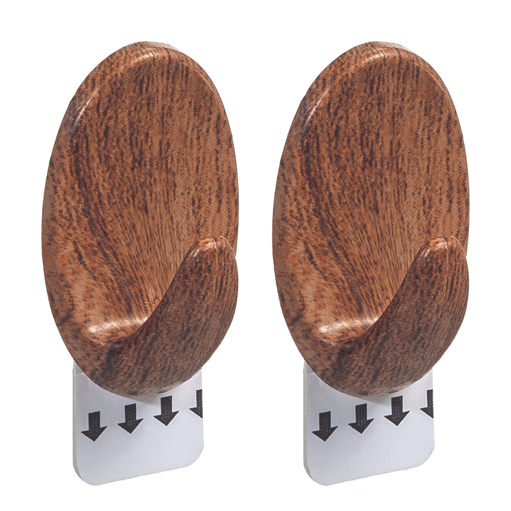 *GANCHO OVAL MADERA C/ADHESIVO M x2