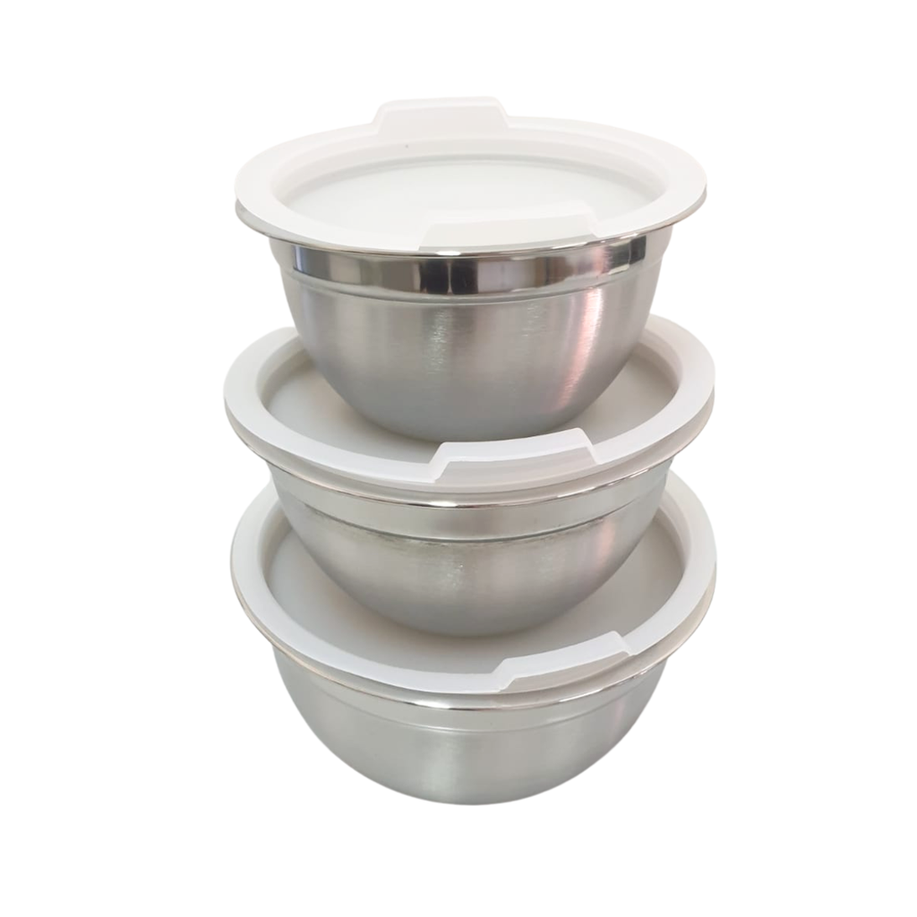 SET. 3 PZAS BOWL C/TAPA 14,16,18CM