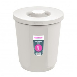 [SR2206] *PAPELERA CON TAPA DE 6lts - BEIGE