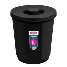 [SR2206/20] *PAPELERA CON TAPA DE 6lts - NEGRA