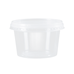 [KP-250TR] POTE DESCARTABLE CON TAPA 250ml TRANS. PP (25 UN)