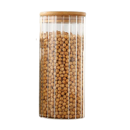 [TW-10] FRASCO DE VIDRIO DECORADO TAPA BAMBU - 1200ml