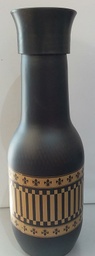 [068-SEL10054] Botella vidrio negro estampado c/tapa 1 lt